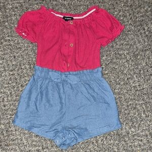 Carter's Vibrant Red and Blue Kids Romper